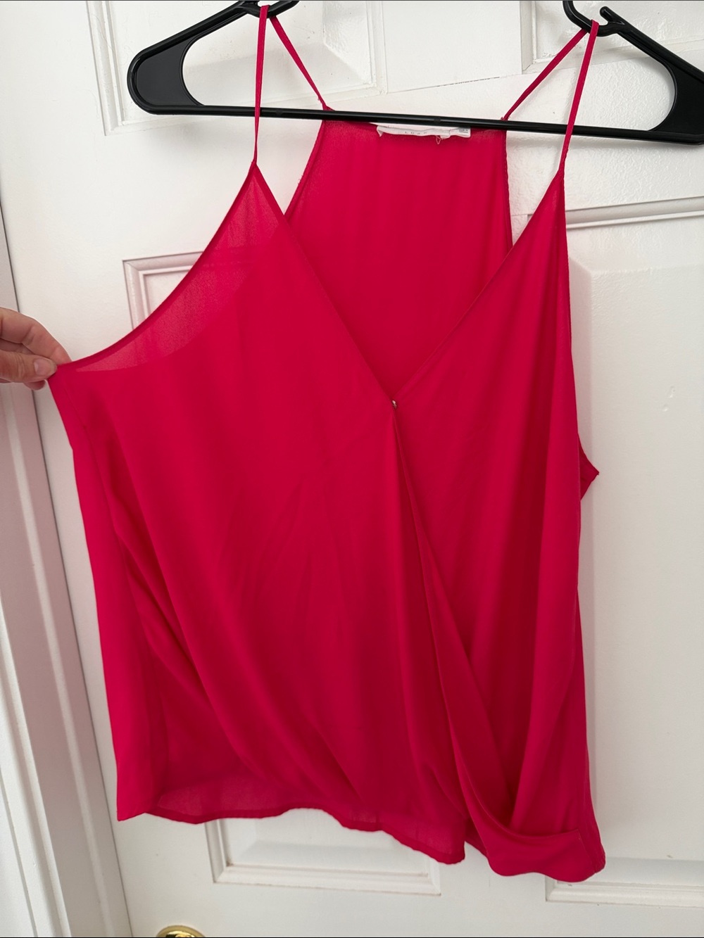 Lush Hot Pink Spaghetti-Strap Wrap Cami